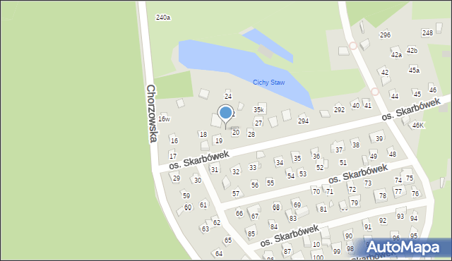 Szczecin, Osiedle Skarbówek, 21, mapa Szczecina