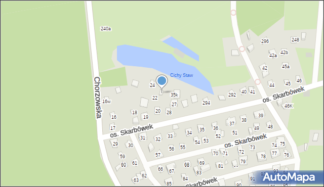 Szczecin, Osiedle Skarbówek, 25, mapa Szczecina