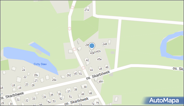 Szczecin, Osiedle Skarbówek, 42a, mapa Szczecina