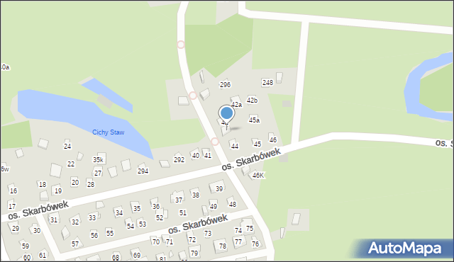 Szczecin, Osiedle Skarbówek, 43, mapa Szczecina