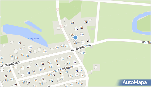 Szczecin, Osiedle Skarbówek, 44, mapa Szczecina