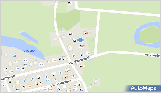 Szczecin, Osiedle Skarbówek, 45a, mapa Szczecina