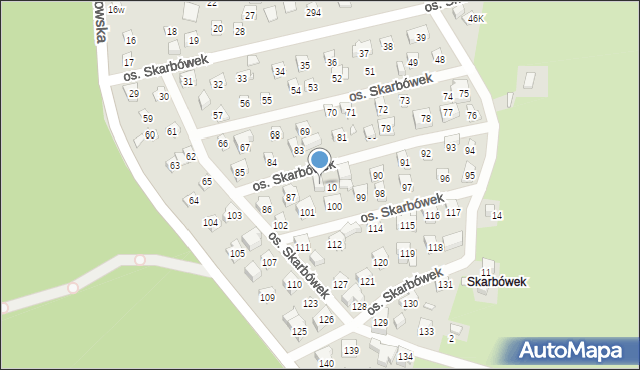 Szczecin, Osiedle Skarbówek, 88, mapa Szczecina