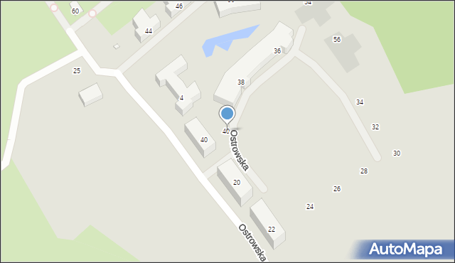 Szczecin, Ostrowska, 40a, mapa Szczecina