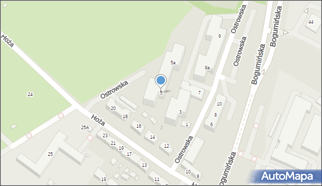 Szczecin, Ostrowska, 5, mapa Szczecina