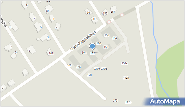 Szczecin, Ostoi-Zagórskiego Włodzimierza, 162, mapa Szczecina