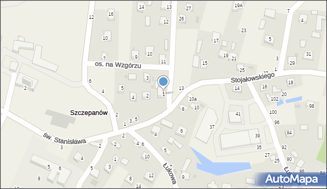 Szczepanów, Osiedle na Wzgórzu, 1, mapa Szczepanów