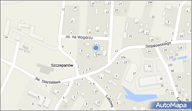 Szczepanów, Osiedle na Wzgórzu, 2, mapa Szczepanów