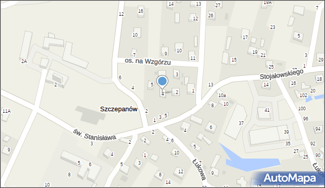 Szczepanów, Osiedle na Wzgórzu, 4, mapa Szczepanów