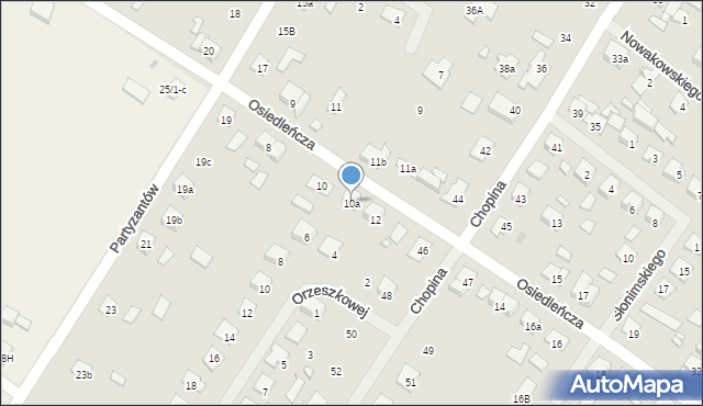 Szczytno, Osiedleńcza, 10a, mapa Szczytno