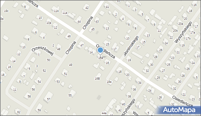 Szczytno, Osiedleńcza, 16a, mapa Szczytno