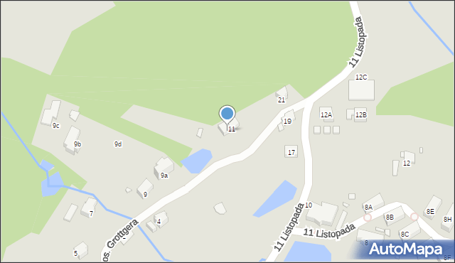 Szklarska Poręba, Osiedle Grottgera, 11a, mapa Szklarska Poręba