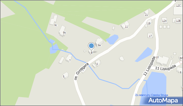 Szklarska Poręba, Osiedle Grottgera, 9, mapa Szklarska Poręba