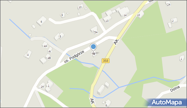 Szklarska Poręba, Osiedle Podgórze, 5B, mapa Szklarska Poręba