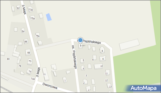 Szlachta, Osiedle Peplińskiego Stanisława, ks. kan., 7, mapa Szlachta