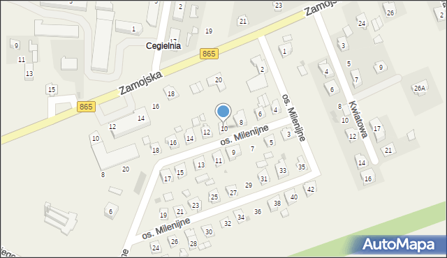 Szówsko, Osiedle Milenijne, 10, mapa Szówsko