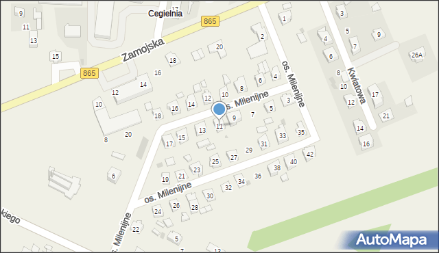 Szówsko, Osiedle Milenijne, 11, mapa Szówsko