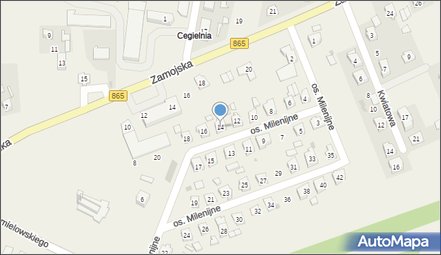 Szówsko, Osiedle Milenijne, 14, mapa Szówsko