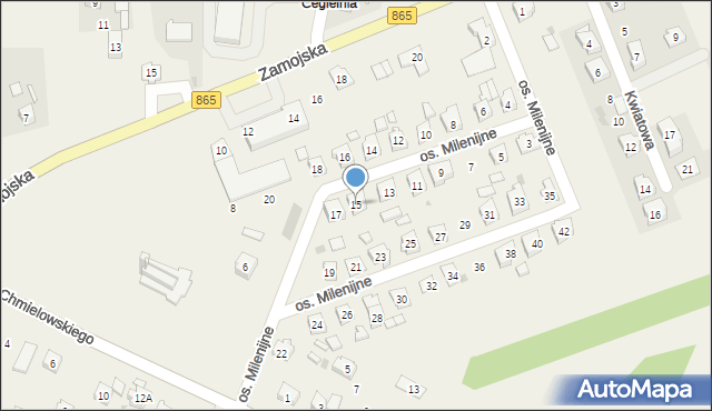 Szówsko, Osiedle Milenijne, 15, mapa Szówsko