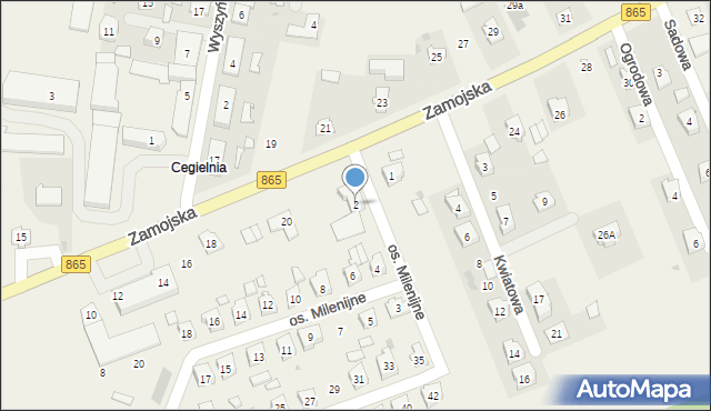 Szówsko, Osiedle Milenijne, 2, mapa Szówsko