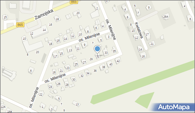 Szówsko, Osiedle Milenijne, 31, mapa Szówsko