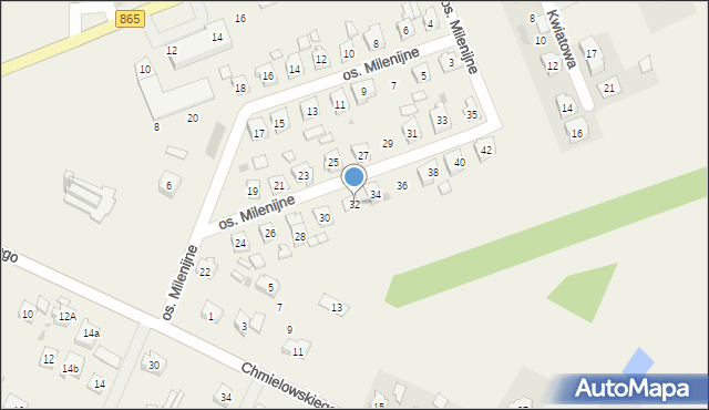 Szówsko, Osiedle Milenijne, 32, mapa Szówsko