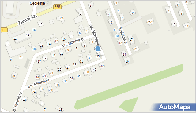 Szówsko, Osiedle Milenijne, 35, mapa Szówsko