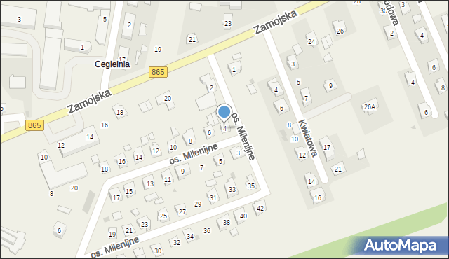 Szówsko, Osiedle Milenijne, 4, mapa Szówsko