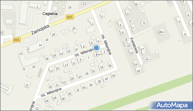 Szówsko, Osiedle Milenijne, 5, mapa Szówsko