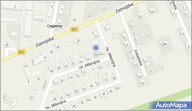 Szówsko, Osiedle Milenijne, 6, mapa Szówsko