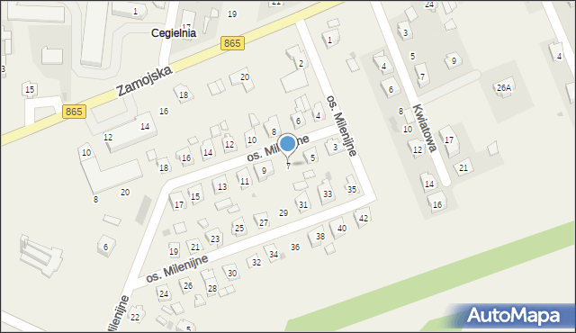 Szówsko, Osiedle Milenijne, 7, mapa Szówsko