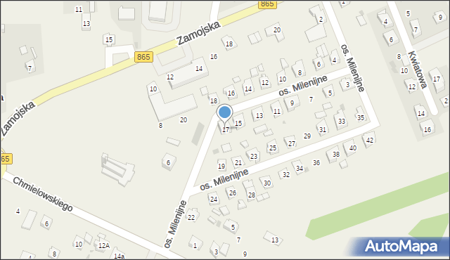 Szówsko, Osiedle Milenijne, 17, mapa Szówsko