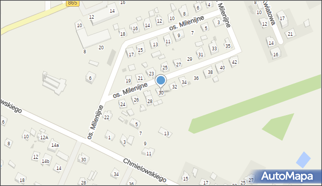 Szówsko, Osiedle Milenijne, 30, mapa Szówsko
