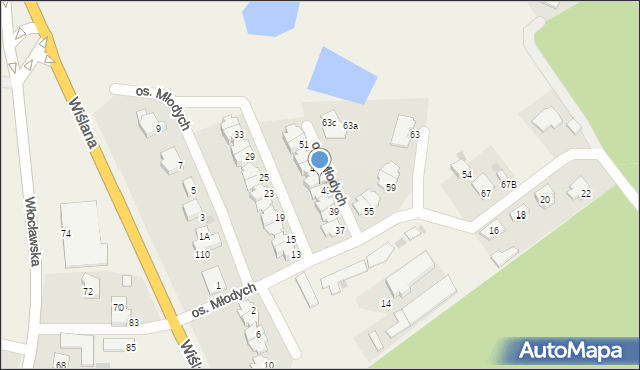 Szpetal Górny, Osiedle Młodych, 45, mapa Szpetal Górny