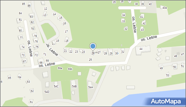 Szteklin, Osiedle Leśne, 26, mapa Szteklin