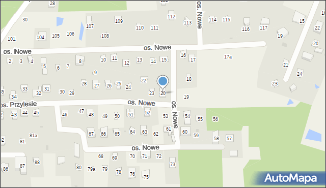 Szteklin, Osiedle Nowe, 20, mapa Szteklin