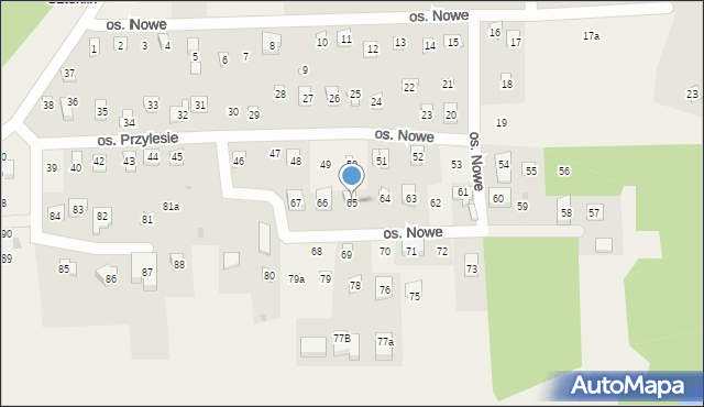 Szteklin, Osiedle Nowe, 65, mapa Szteklin