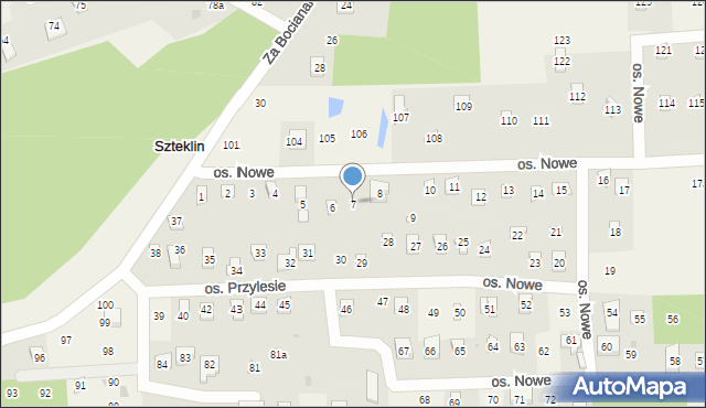 Szteklin, Osiedle Nowe, 7, mapa Szteklin