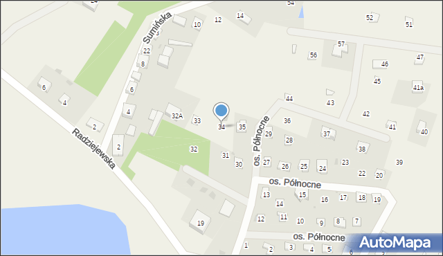 Szteklin, Osiedle Północne, 34, mapa Szteklin