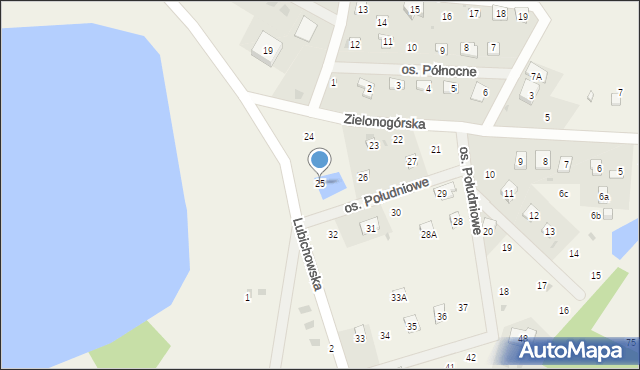 Szteklin, Osiedle Południowe, 25, mapa Szteklin