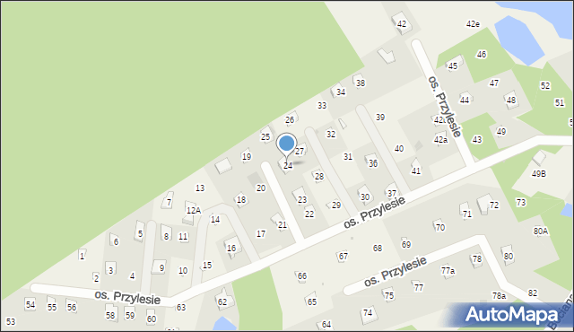 Szteklin, Osiedle Przylesie, 24, mapa Szteklin