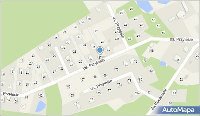 Szteklin, Osiedle Przylesie, 37, mapa Szteklin