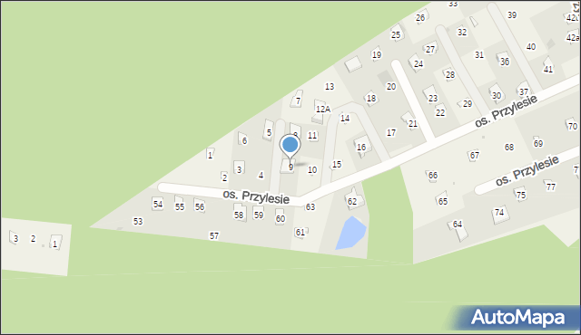 Szteklin, Osiedle Przylesie, 9, mapa Szteklin