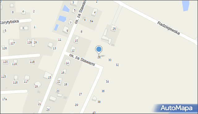 Szteklin, Osiedle za Stawami, 28, mapa Szteklin