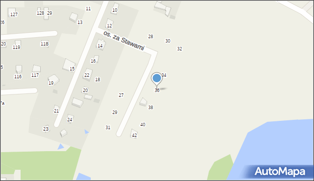 Szteklin, Osiedle za Stawami, 36, mapa Szteklin