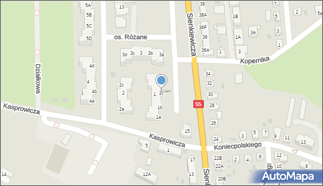 Sztum, Osiedle Różane, 1c, mapa Sztum