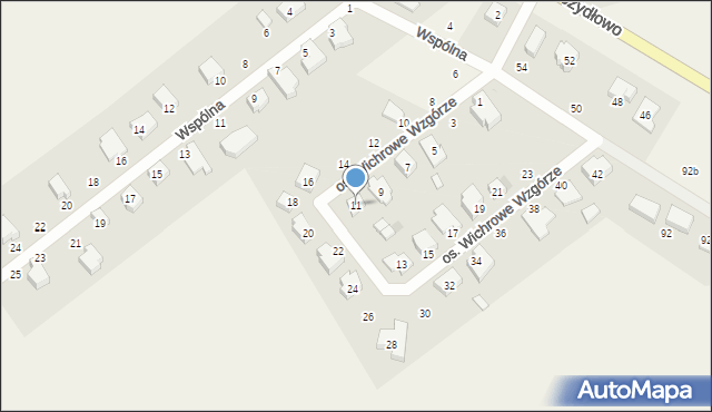 Szydłowo, Osiedle Wichrowe Wzgórze, 11, mapa Szydłowo