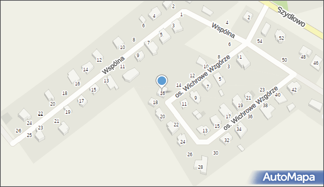 Szydłowo, Osiedle Wichrowe Wzgórze, 16, mapa Szydłowo