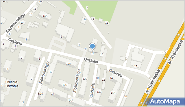 Tarczyn, Oszkiela Czesława, ks., 11, mapa Tarczyn