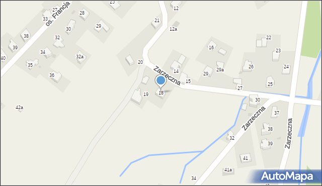 Targanice, Osiedle Francja, 18, mapa Targanice